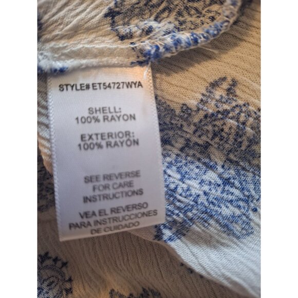 Altard State Womens Sleeveless Blouse Small Blue Floral Tribal Accent VNeck Boho - Picture 5 of 8